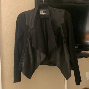 Draped and flowy leather jacket S
